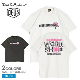 【今だけクーポン配布中】デウスエクスマキナ 半袖Tシャツ メンズ SURF SHOP S／S TEE DEUSEXMACHINA DMS231183A Tシャツ ウェア ウエア トップス 半袖 スポーツ おしゃれ クルーネック ロゴ シンプル プリント