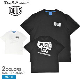 デウス エクス マキナ 半袖Tシャツ メンズ THE LOG TEE DEUS EX MACHINA DMP251001A トップス 半袖 シンプル ウェア クルーネック カジュアル ベーシック ロゴ プリント バックプリント アウトドア ホワイト 白 ブラック 黒