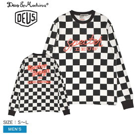 デウス エクス マキナ 長袖Tシャツ メンズ SPECTER LS TEE DEUS EX MACHINA DMF241685 ウエア トップス クルーネック ブランド スポーティ カジュアル ロゴ 長袖 ロングスリーブ おしゃれ チェッカー柄 ブラック 黒 ホワイト 白