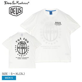 デウス エクス マキナ 半袖Tシャツ メンズ THE EGG TEE DEUS EX MACHINA DMP251001B トップス 半袖 シンプル ウェア クルーネック カジュアル ベーシック ロゴ プリント バックプリント ホワイト 白