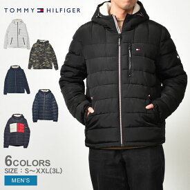 《今だけ！店内全品ポイントアップ》トミーヒルフィガー QUILTED POLYTWILL PUFFER JACKET WITH SHERPALINED HOODY アウター TOMMY HILFIGER メンズ 151AP213 ブラック 黒 オフホワイト 白 カーキ ネイビー 紺 ウエア ジャケット 中綿アウター ブランド ロゴ シンプル