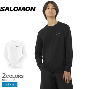 サロモン 長袖Tシャツ メンズ SALOMON LOGO Tシャツ SALOMON LC2525700 LC2525800 ウェア ウエア トップス 長袖 ロンT カットソー クルーネック アウトドア レジャー カジュアル シンプル スポーティ ブラ