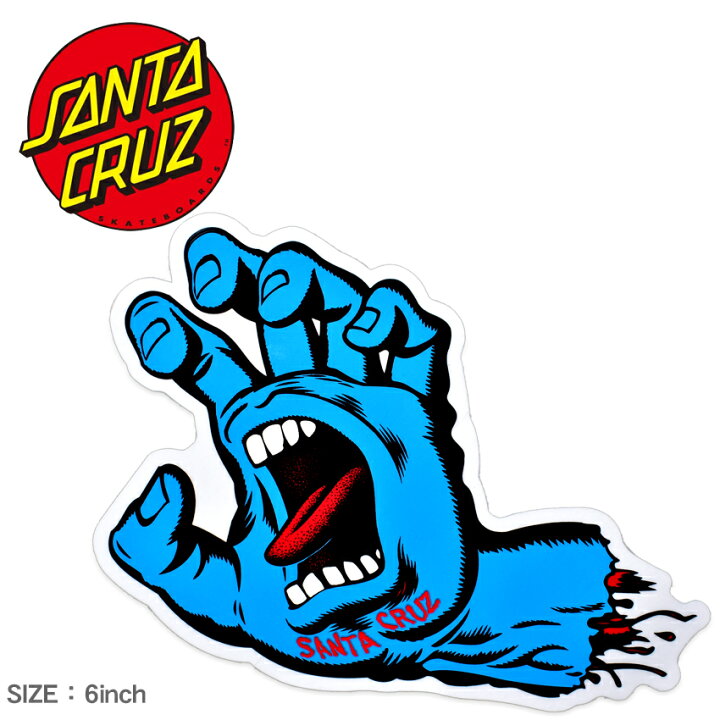 楽天市場 ゆうパケット配送 サンタ クルーズ スクリーミングハンド6in ステッカー Santa Cruz Screaming Hand 6in 10 ブルー ロゴ スケートボード ボード スケボー スポーツ アウトドア タイヤ ストリート 定番 雑貨 おしゃれ スクリーミングハンド 誕生日
