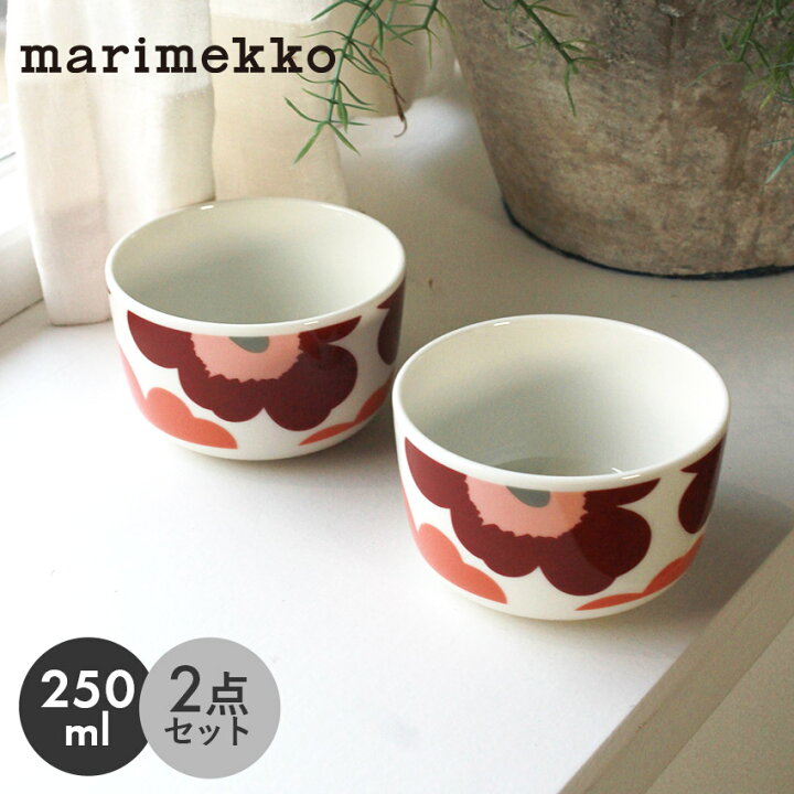 マリメッコ ボウルセット 250ml MARIMEKKO Unikkoレッド 赤 ピンク お皿 陶器 ウニッコ 花柄 箱つき ギフト 贈り物 結婚祝い ペア 2個セット 食洗機 電子レンジ 北欧 食器 キッチン 雑貨 小鉢 サラダボウル デザートボウル 朝食 ラッピング対象外 slz Z-MALL