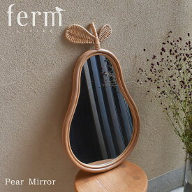 ファーム リビング 鏡 Pear Mirror ferm LIVING 1104263954 ミラー かがみ 壁掛け 立て掛け ラタン 北欧 北欧雑貨 雑貨 インテリア ハンドメイド ナチュラル オシャレ かわいい おしゃれ 生活 洋ナシ【ラッピング対象外】