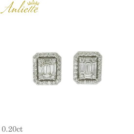 《今だけ！店内全品ポイントアップ》アンリエッテ ピアス ジュエリー Anliette レディース PS-0722 シルバー ピアス 普段使い デイリー おでかけ アクセ アクセサリー 贈り物 上品 エレガント 鑑別書 ダイヤ プラチナ 一粒 定番 人気 0.2カラット【ラッピング対象外】