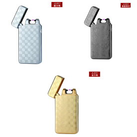 SALE品【即日発送】電子ライター USB充電式 プラズマ 市松模様　シンプル