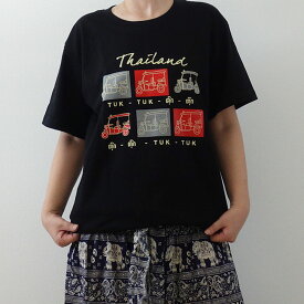 Tシャツ トゥクトゥク 乗り物Tシャツ ゆったり 半袖 夏 サマーカットソー THA30815 　oracha