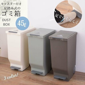 ゴミ箱 45リットル おしゃれ 屋外 分別 キッチン スリム キャスター 北欧 フタ付き フットペダル ダストボックス 大容量 東谷 LFS-764