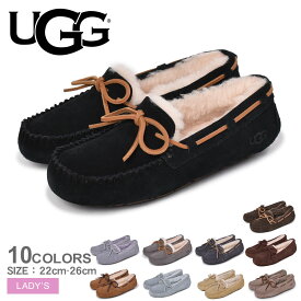 【店内全品P5倍★9日23:59迄】アグ ダコタ モカシン レディース ブラック 黒 ブラウン グレー UGG DAKOTA 1107949 ファー フラット シューズ ぺたんこ リボン ボア ムートン もこもこ あったか 防寒 保温 スエード カジュアル おしゃれ ブランド 売れ筋 プレゼント