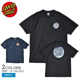 【店内全品P5倍★23日23:59迄】サンタクルーズ 半袖Tシャツ メンズ BLAZE DOT S/S REGULAR T-SHIRT SANTACRUZ 44155443 tシャツ トップス 半袖 プリント ロゴ スポーティ ストリート スケボー スケーター 人気 おしゃれ ブラック 黒 ネイビー 紺