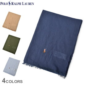 【ゆうパケット配送】 ポロ ラルフローレン スカーフ メンズ レディース ワンポイント ウォッシュドリネン スカーフ POLO RALPH LAUREN PS0108 麻 リネン ブランド 刺繍 ギフト 贈り物 プレゼント 小物 通勤 通学 シンプル カジュアル カーキ グリーン ベージュ