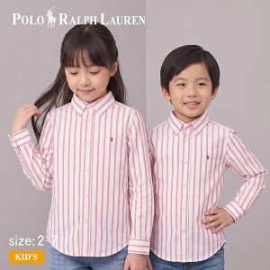 �|�� �����t���[���� LS OX MESH SP SHIRT �����V���c �L�b�Y �x�r�[ �W���j�A �q�� �s���N �z���C�g �� POLO RALPH LAUREN 322935056 �X�g���C�v�� �E�F�A �g�b�v�X ���� �V���c �J�W���A�� �V���v�� ����