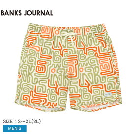 【ゆうパケット配送】 バンクス ジャーナル MORA BOARDSHORT ボードショーツ メンズ オレンジ カーキ ベージュ BANKS JOURNAL BSE0339 ボトムス ハーフパンツ ショート丈 プリント スポーツ スポーティ おしゃれ ブランド サーフ ウェア ロゴ タウンユース