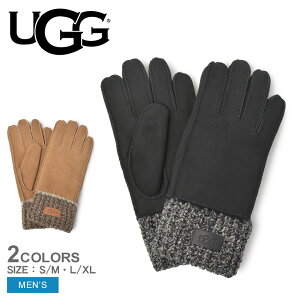 アグ Sheepskin Knit Cuff Glove 手袋 メンズ ブラック 黒 ブラウン 茶 UGG 101135 シンプル カジュアル おしゃれ レザー ブランド 防水 防寒 保温 男性 プレゼント ギフト 贈り物 通勤 通学 本革