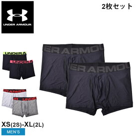 アンダーアーマー アンダーウェア 2枚セット メンズ TECH 3IN 2PACK UNDER ARMOUR 1363618 ボクサーパンツ ショーツ ブランド トレーニング スポーツ ロゴ 下着 通気性 ブラック 黒 グレー ピンク