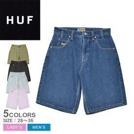 ハフ CROMER SHORT パンツ メンズ レディース ブラック 黒 ブルー 青 HUF PT00317 ボトムス ズボン デニム ショートパンツ ハーフパンツ バギーパンツ 短パン 半ズボン ワイドシルエット おしゃれ シンプル カジュアル ストリート|slz|