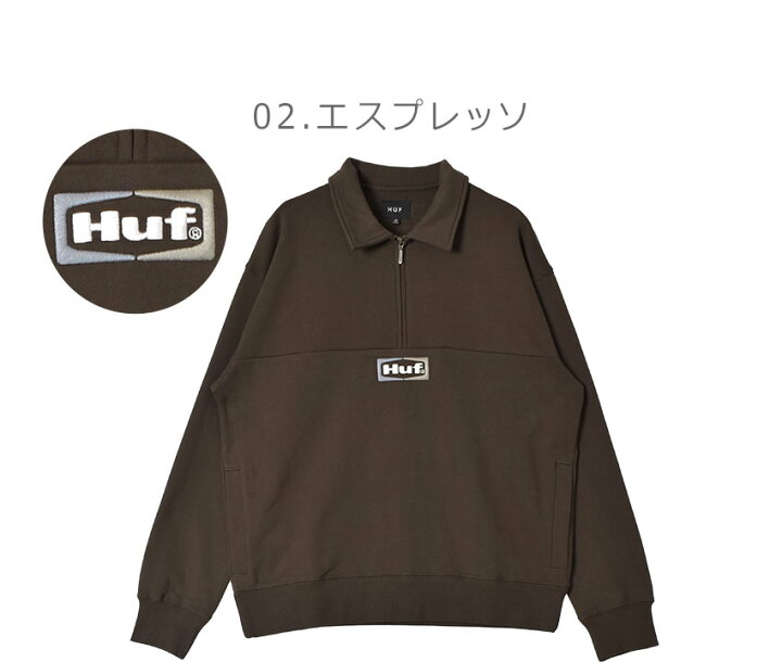 楽天市場】ハフ SLATE QUARTER ZIP FLEECE スウェット メンズ グレー 