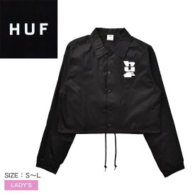 ハフ アウター レディース メガブラスト クロップ コーチ ジャケット HUF MEGABLAST CROP COACH JKT WJK0027 ウエア ジャケット シンプル コーチジャケット クロップド クロップド丈 耐水 レイン 雨 レインウェア ストリート ロゴ プリント