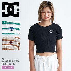 【ゆうパケット配送】 DCシューズ 24 WS TELECO CROPPED SS ウィメンズ Tシャツ 半袖Tシャツ レディース ブラック 黒 ホワイト 白 DCSHOECOUSA LST242303 半袖 Tシャツ ショートスリーブ 刺繍 ワンポイント 伸縮性 クロップド丈 ショート丈 クルーネック