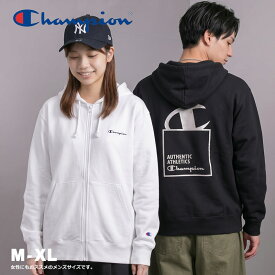 チャンピオン ジップフーデッドスウェットシャツ パーカー メンズ グレー ブラック 黒 CHAMPION ZIP HOODED SWEATSHIRT C3-A106 フード 上着 羽織 トップス スウェット スエット 裏毛 長袖 シンプル カジュアル スポーティ 部屋着