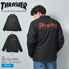 スラッシャー シンス 1981 コーチジャケット コーチジャケット メンズ ブラック 黒 THRASHER SINCE 1981 COACH JACKET TH98116 上着 ストリート ロゴ シンプル アウトドア カジュアル コーチジャケット 長袖 スケートボード スケーター