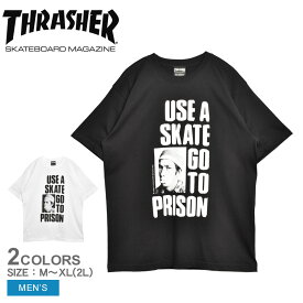 【ゆうパケット配送】スラッシャー ゴー トゥ プリント S/S TEE 半袖Tシャツ メンズ ホワイト 白 ブラック 黒 THRASHER GO TO PRINT S/S TEE TH91346 ウェア 半袖 プリント クルーネック ストリート スケート スケボー スケートボード カジュアル ロゴ