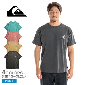 【ゆうパケット配送】 クイックシルバー AT THE FIN ST 半袖Tシャツ メンズ ブラック 黒 ベージュ QUIKSILVER QST231008 ウエア トップス クルーネック Tシャツ ティーシャツ ブランド フロント ロゴ かっこいい サーフ アウトドア プリント