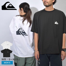 【ゆうパケット配送】 クイックシルバー ラッシュガード メンズ ブラック 黒 ホワイト 白 QUIKSILVER GLWV PETROGLYPH LOGO SS QLY241010 トップス Tシャツ 水陸両用 サーフィン サーファー 半袖 ビーチウェア マリンスポーツ ブランド ストリート スポーティ