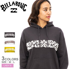 ビラボン TIKI ベース スウェット パーカー パーカー レディース ブラック 黒 ホワイト 白 BILLABONG TIKI BABE SWEAT PARKA BD014037 トップス フード フーディー スエット ブランド ストリート シンプル カジュアル ハイビスカス ロゴ