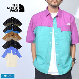 THE NORTH FACE ザ・ノース・フェイス ショートスリーブヌプシシャツ 半袖シャツ メンズ ブラック 黒 ブルー 青 ブラウン カーキ S/S Nuptse Shirt NR22331 トップス ウェア シンプル カジュアル アウトドア ロゴ ブランド 国内正規品 ザ ノース フェイス