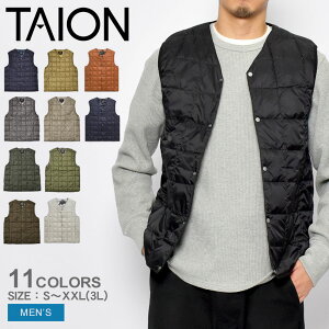 �y�y�V�X�[�p�[SALE���z�^�C�I�� V�l�b�N �{�^�� �C���i�[�_�E���x�X�g �_�E���x�X�g �����Y �u���b�N �� �l�C�r�[ �� �x�[�W�� �O���[ TAION VNECK BUTTON INNER DOWNVEST TAION-001 �E�F�A �E�G�A �g�b�v