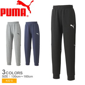 プーマ パンツ キッズ ジュニア 子供 アクティブ スポーツ スウェットパンツ PUMA 672656 男の子 女の子 子ども ウエア ズボン ボトムス スウェット ブランド ロゴ スポーツ 長ズボン 運動 ネイビー 紺