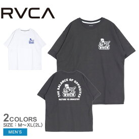 ルーカ SHROOMCATION 半袖Tシャツ メンズ グレー ホワイト 白 RVCA BE04A240 トップス Tシャツ 半袖 バックプリント プリント ストリート スポーティ カジュアル ロゴ ウエア ウェア サーフィン サーファー スポーツ 運動 スポーティ