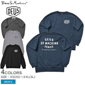 【店内全品P5倍★27日23:59迄】デウス エクス マキナ スウェット メンズ ベニス LA アドレス クルー DEUS EX MACHINA VENICE LA ADDRESS CREW T-DMW48259D ロゴ トップス スウェット トレーナー ストリート クルーネック 長袖 ブラック 黒 ネイビー