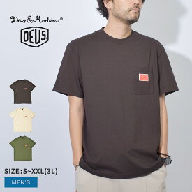 【ネコポス配送】デウスエクスマキナ VENTURE POCKET TEE 半袖Tシャツ メンズ ブラック 黒 ベージュ DEUSEXMACHINA DMP241417 Tシャツ ウェア ウエア トップス 半袖 おしゃれ クルーネック ポケット 胸ポケット ロゴ シンプル ワンポイント カジュアル