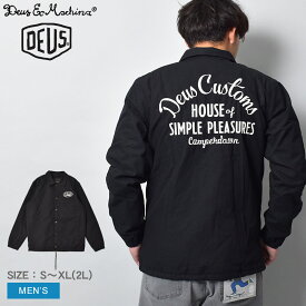 デウス エクス マキナ GULF COACH JACKET コーチジャケット メンズ ブラック 黒 ホワイト 白 DEUS EX MACHINA DMP236766 トップス 長袖 ジャケット 上着 羽織り キルティング 暖かい 防寒 スナップボタン ドローコード 刺繍 ロゴ おしゃれ