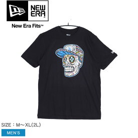 【ゆうパケット配送】ニューエラ ドジャース スカル Tシャツ 半袖Tシャツ メンズ ブラック 黒 NEW ERA アメカジ ストリート クルーネック