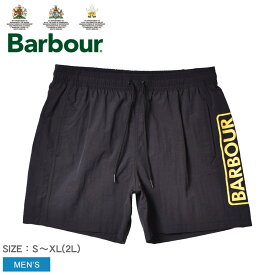 【店内全品P5倍★26日23:59迄】バブアー 水着 メンズ BARBOUR INTERNATIONAL LARGE LOGO SWIM SHORT MSW0006 ズボン ボトムス ショート丈 ハーフパンツ プール 海 アウトドア 川 レジャー 水着 水陸両用 スイムウェア シンプル ロゴ プリント ワンポイント ブランド