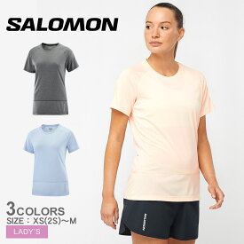 【ゆうパケット配送】サロモン クロス ラン Tシャツ レディース 黒 グレー 青 ベージュ ブルー SALOMON CROSS RUN LC2046500 LC2046700 LC2046800 半袖 ランニング トレイルランニング トレーニング フィットネス ジム ヨガ スポーツ 運動 軽量 速乾性 通気性