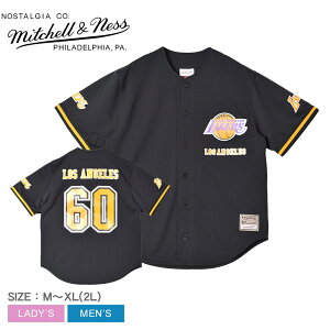 ~b`FlX NBA UNISEX SS MESH BUTTON UP jtH[ Y fB[X ubN  CG[  MITCHELLNESS TP8154-LALBLCK T[XECJ[Y Los Angeles Lakers oXP oXPbg{[ 