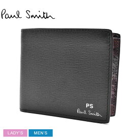 【店内全品P5倍★24日23:59迄】ポール スミス WALLET BILLFOLD 財布 メンズ レディース ブラック 黒 マルチカラー PAUL SMITH M2A-5321-KOUTLI 本革 ブランド プレゼント 二つ折り 贈り物 シンプル ギフト カジュアル ウォレット ボタニカル柄