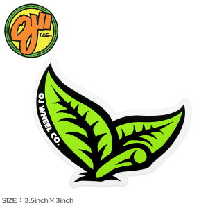 【ネコポス配送】オージェー ステッカー OJ LEAF CLEAR MYLAR STICKER 3.5IN×3IN グリーン 緑 88281742 シール スーツケース パソコン PC ロゴ カスタム スケボー スケートボード スポーツ ストリート おし