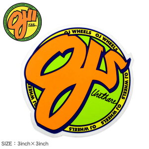 【ネコポス配送】オージェー ステッカー OJ STANDARD CLEAR MYLAR STICKER 3IN×3IN オレンジ グリーン 緑 マルチ 88281218 シール スーツケース パソコン PC ロゴ カスタム スケボー スケートボード スポー
