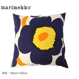 【ネコポス配送】マリメッコ Unikko 60th クッションカバー 50×50cm クッションカバー ブルー 青 ネイビー 紺 MARIMEKKO 73154 インテリア オシャレ かわいい おしゃれ 生活 雑貨 正方形 北欧 総柄 柄 花柄 ウニッコ 60周年 インテリア ギフト プレゼント|slz|