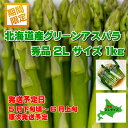 【予約商品】北海道産 グリーンアスパラガス 秀品 2Lサイズ 1kg （500g×2袋） 送料無料 ギフト ギフト用 贈り物 プレ…