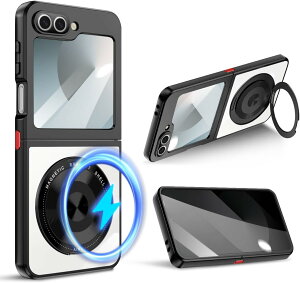�y100�~OFF�N�[�|��10.20���zGalaxy Z Flip6 Z Flip5 �p �P�[�X SC-54E SC-54D SCG23 �P�[�X �N���A �����O�t�� 360°��]�X�^���h MagSafe�Ή� ���C�A���X�[�d�Ή� �M�����N�V�[ Z�t���b�v6 Z�t���b�v5 �J�o�[ �y