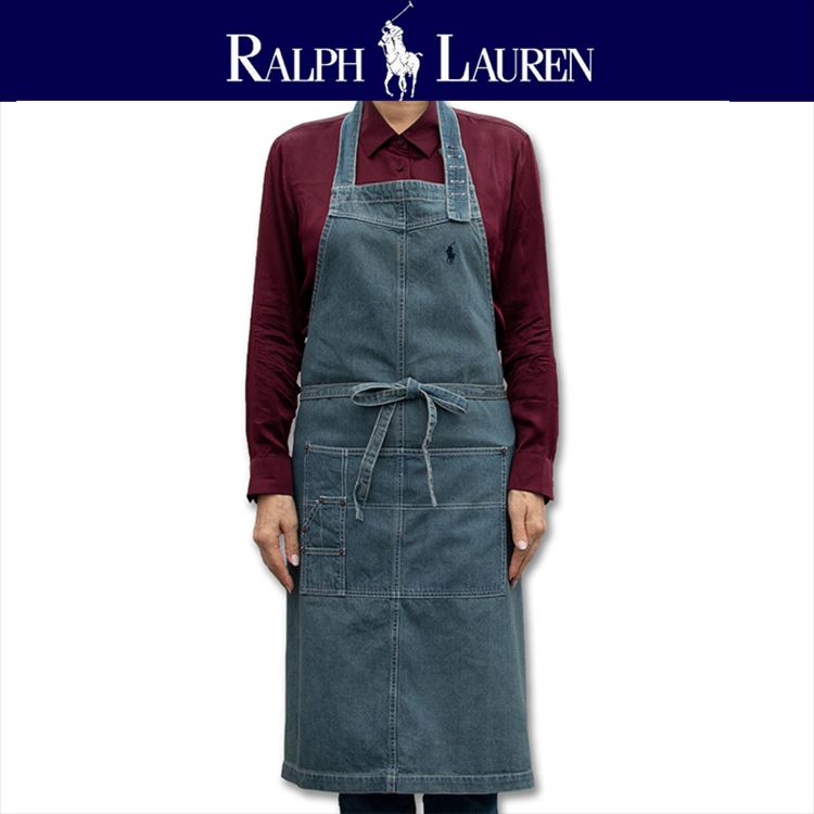 ラルフロー RALPH※ラルフローレンのデニムエプロン/ホースマーク刺繍 