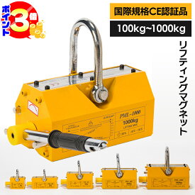 【ポイント3倍：マラソン期間限定】 【国際CE認証品】 リフティングマグネット 選べる5種類 100kg 200kg 400kg 600kg 1000kg 吊上 吊り上げ 吊り具 永久磁石 磁石 電源不要 超強力 強力 マグネットリフター リフティング マグネット リフマグ ネオジム レバー式 保管ケース