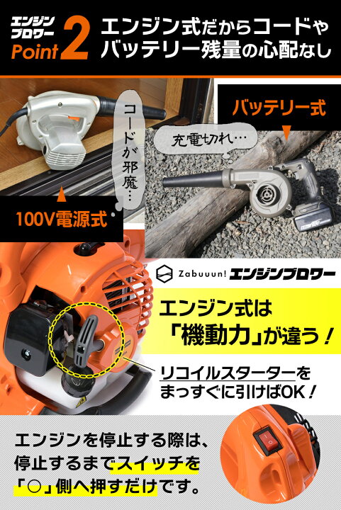 楽天市場】エンジンブロワー 25.4cc 強力 ガソリン式 小型 軽量 肩掛け 